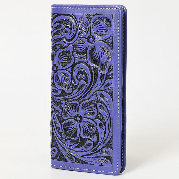 ADBG1269 American Darling Hand-Tooled Genuine Leather Western Wallet Handbag - Floral Carved Women Wallet