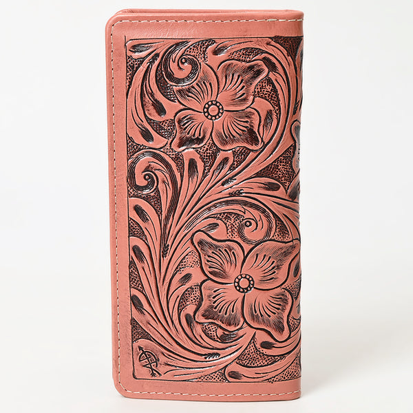 ADBG1269 American Darling Hand-Tooled Genuine Leather Western Wallet Handbag - Floral Carved Women Wallet