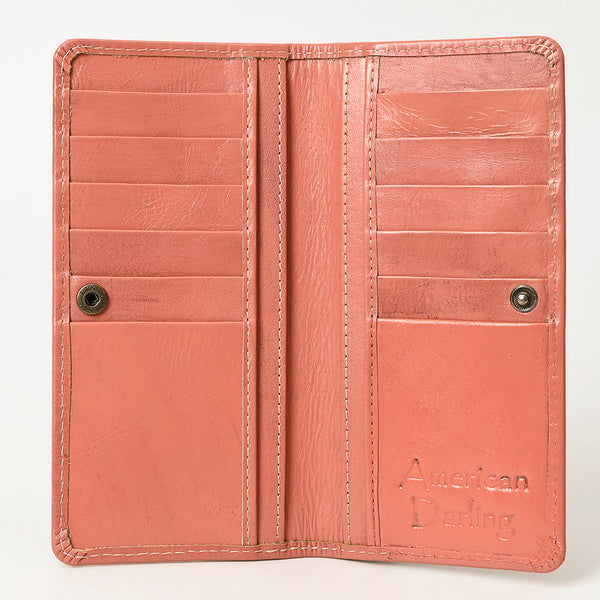 ADBG1269 American Darling Hand-Tooled Genuine Leather Western Wallet Handbag - Floral Carved Women Wallet