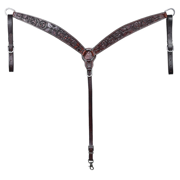 BER409-Western Leather Breast Collar