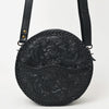 ADBG1461 American Darling Western Leather Canteen Bag with Hand-Tooled Floral Detailing-Genuine Leather Crossbody