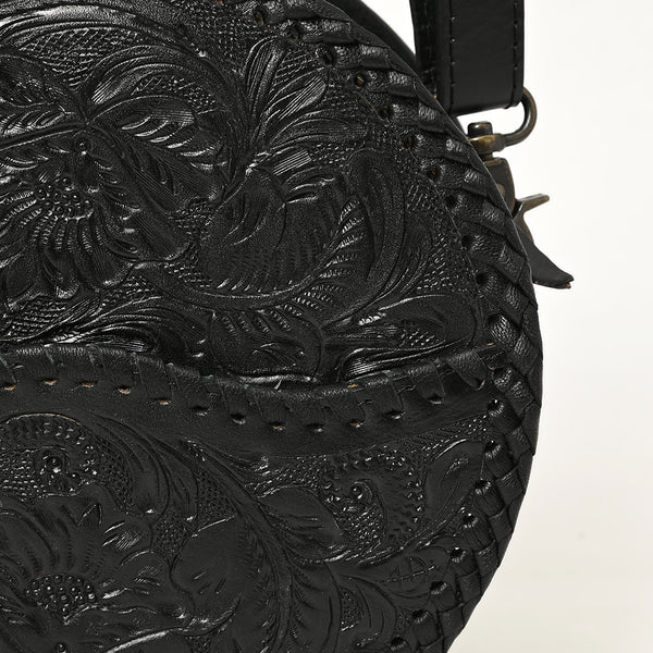 ADBG1461 American Darling Western Leather Canteen Bag with Hand-Tooled Floral Detailing | Genuine Leather Crossbody