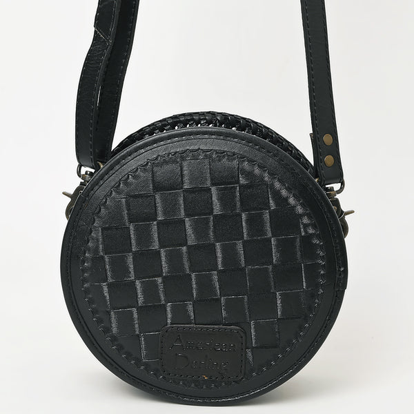 ADBG1461 American Darling Western Leather Canteen Bag with Hand-Tooled Floral Detailing-Genuine Leather Crossbody