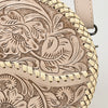 ADBG1461 American Darling Western Leather Canteen Bag with Hand-Tooled Floral Detailing-Genuine Leather Crossbody