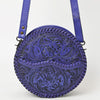 ADBG1461 American Darling Western Leather Canteen Bag with Hand-Tooled Floral Detailing | Genuine Leather Crossbody
