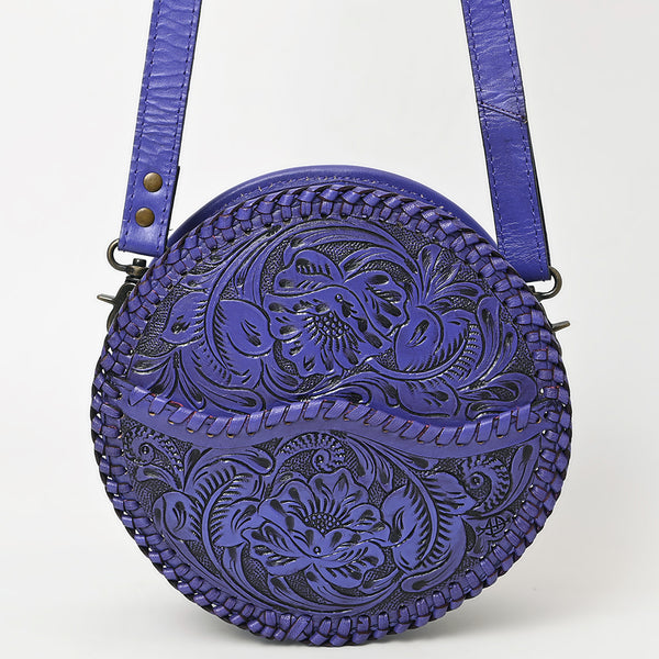 ADBG1461 American Darling Western Leather Canteen Bag with Hand-Tooled Floral Detailing | Genuine Leather Crossbody