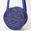 ADBG1461 American Darling Western Leather Canteen Bag with Hand-Tooled Floral Detailing | Genuine Leather Crossbody
