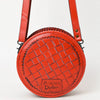 ADBG1461 American Darling Western Leather Canteen Bag with Hand-Tooled Floral Detailing | Genuine Leather Crossbody