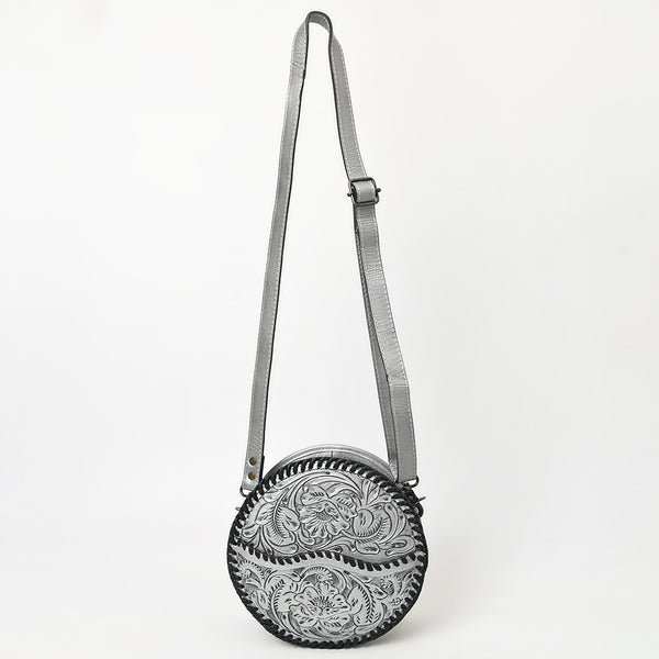 ADBG1461 American Darling Western Leather Canteen Bag with Hand-Tooled Floral Detailing-Genuine Leather Crossbody