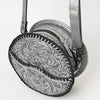 ADBG1461 American Darling Western Leather Canteen Bag with Hand-Tooled Floral Detailing-Genuine Leather Crossbody