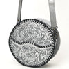 ADBG1461 American Darling Western Leather Canteen Bag with Hand-Tooled Floral Detailing | Genuine Leather Crossbody