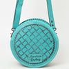ADBG1461 American Darling Western Leather Canteen Bag with Hand-Tooled Floral Detailing | Genuine Leather Crossbody