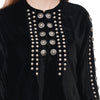 ADDR006 American Darling Black Fabric Dress Studded Western Boho Tunic