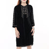 ADDR006 American Darling Black Fabric Dress Studded Western Boho Tunic