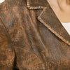 ADBZ059 American Darling Women Brown Leather Jacket with Lacing Detail