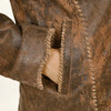 ADBZ059 American Darling Women Brown Leather Jacket with Lacing Detail