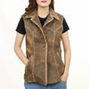 ADJKTLTR02 Genuine Vintage Leather Women Shirt Jacket Dress