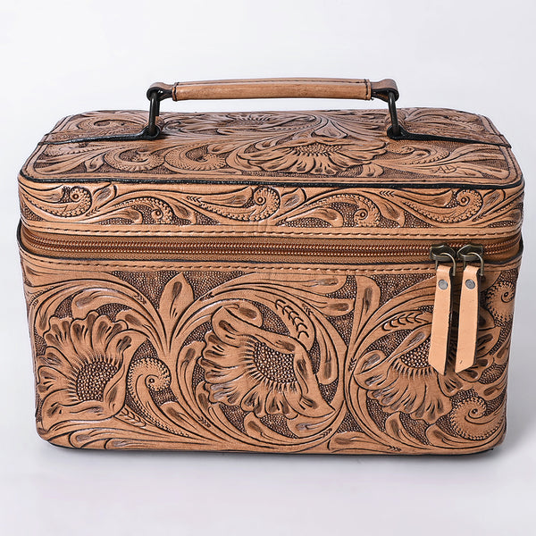 ADBG1251 American Darling Hand Tooled Leather Jewelry Case -Western Travel Bag