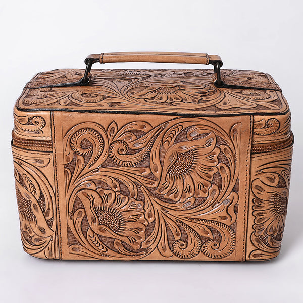 ADBG1251 American Darling Hand Tooled Leather Jewelry Case -Western Travel Bag