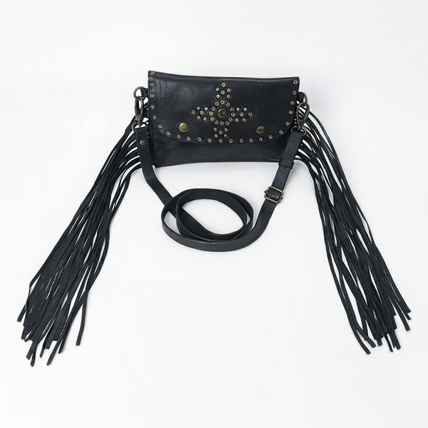 SWC147 Compact Leather Fringes Crossbody