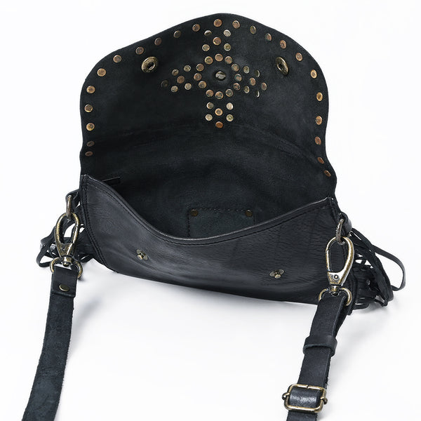 SWC147 Compact Leather Fringes Crossbody
