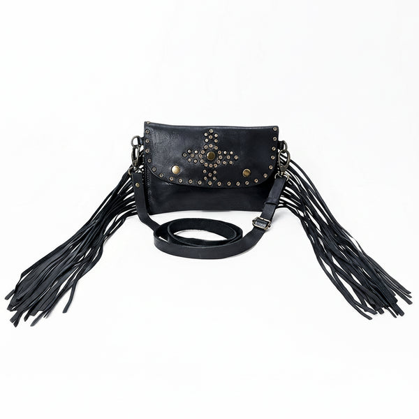 SWC147 Compact Leather Fringes Crossbody