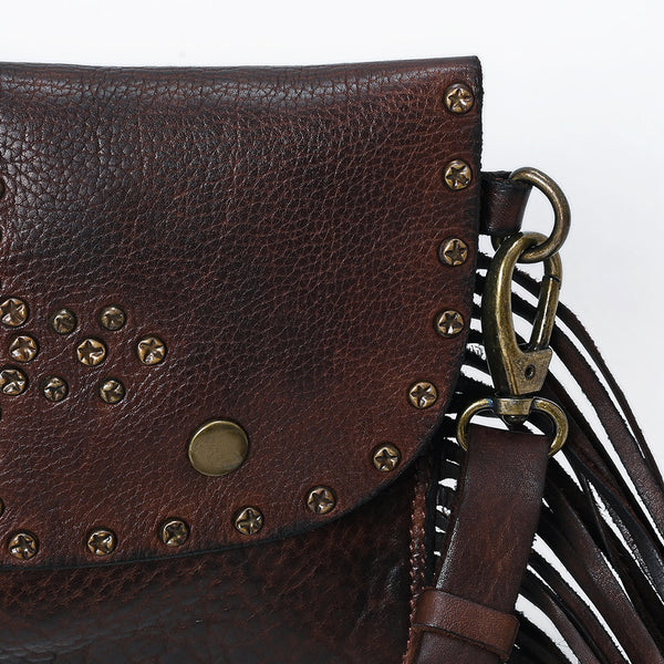 SWC147 Compact Leather Fringes Crossbody