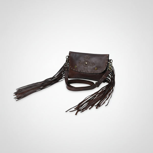 SWC147 Compact Leather Fringes Crossbody