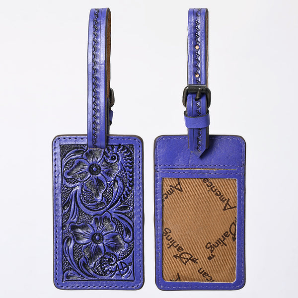 ADBG1462 American Darling Western Leather Hand-Tooled Card Holder with Strap | Genuine Leather Travel ID Tag
