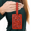 ADBG1462 American Darling Western Leather Hand-Tooled Card Holder with Strap | Genuine Leather Travel ID Tag
