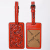 ADBG1462 American Darling Western Leather Hand-Tooled Card Holder with Strap | Genuine Leather Travel ID Tag