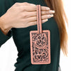 ADBG1462 American Darling Western Leather Hand-Tooled Card Holder with Strap | Genuine Leather Travel ID Tag