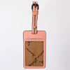 ADBG1462 American Darling Western Leather Hand-Tooled Card Holder with Strap | Genuine Leather Travel ID Tag
