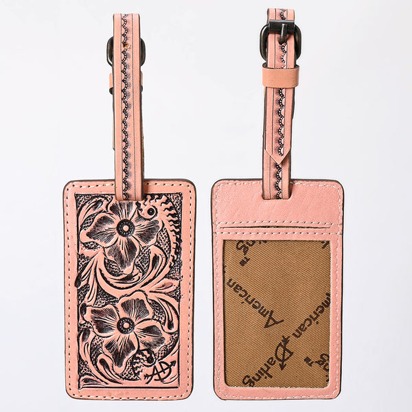 ADBG1462 American Darling Western Leather Hand-Tooled Card Holder with Strap | Genuine Leather Travel ID Tag