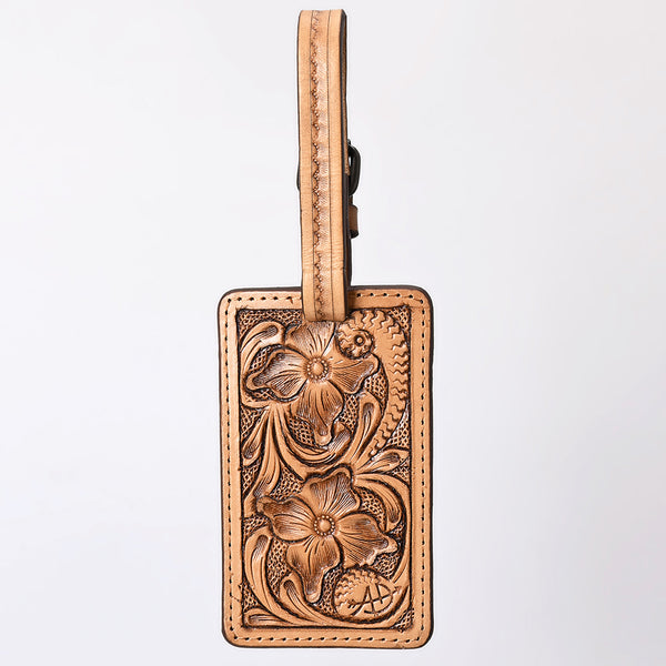 ADBG1462 American Darling Western Leather Hand-Tooled Card Holder with Strap | Genuine Leather Travel ID Tag