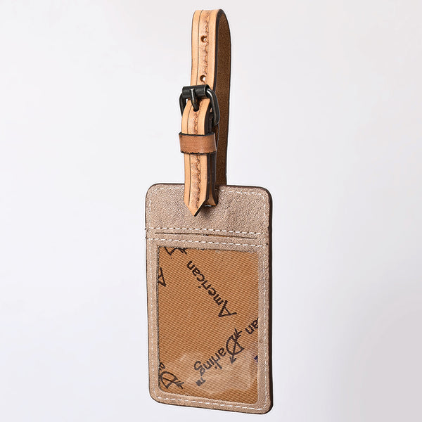 ADBG1462 American Darling Western Leather Hand-Tooled Card Holder with Strap | Genuine Leather Travel ID Tag