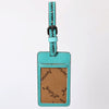 ADBG1462 American Darling Western Leather Hand-Tooled Card Holder with Strap | Genuine Leather Travel ID Tag