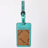 ADBG1462 American Darling Western Leather Hand-Tooled Card Holder with Strap | Genuine Leather Travel ID Tag