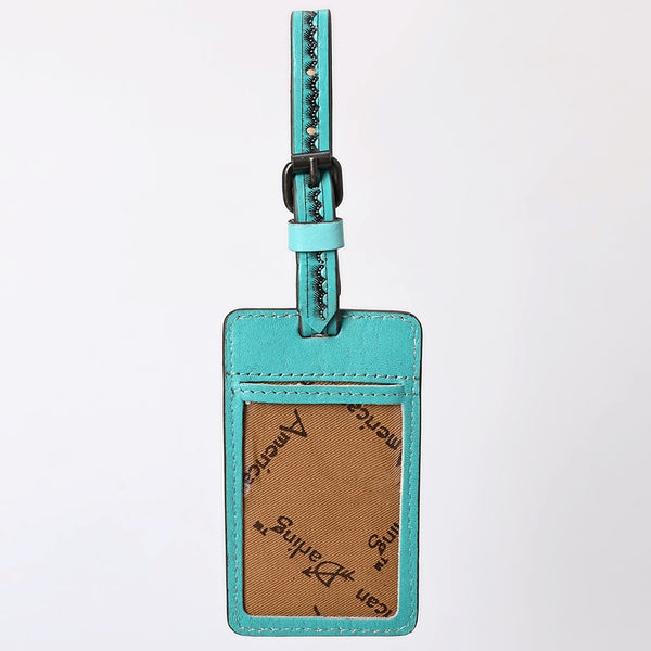 ADBG1462 American Darling Western Leather Hand-Tooled Card Holder with Strap | Genuine Leather Travel ID Tag