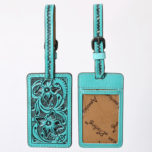 ADBG1462 American Darling Western Leather Hand-Tooled Card Holder with Strap | Genuine Leather Travel ID Tag