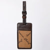 ADBG1462 American Darling Western Leather Hand-Tooled Card Holder with Strap | Genuine Leather Travel ID Tag