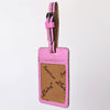 ADBG1462 American Darling Western Pink Leather Hand-Tooled Card Holder with Strap | Genuine Leather Travel ID Tag