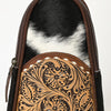 OHG187 Sling Hand Tooled Genuine western Leather women bag