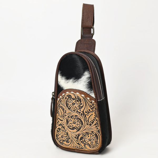 OHG187 Sling Hand Tooled Genuine western Leather women bag