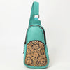 OHG188 Sling Hand Tooled Genuine Western Leather Women Bag