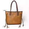 ADBGM328 Handmade Leather Crossbody Bag with Braided Edges - Western Compact Purse