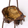 ADBGM328 Handmade Leather Crossbody Bag with Braided Edges - Western Compact Purse