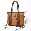 ADBGM328 Handmade Leather Crossbody Bag with Braided Edges - Western Compact Purse