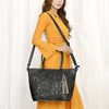 ADBG1480 American Darling Hand Tooled Western Leather Tote Bag with Floral Carving & Tassel Genuine Leather