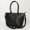 ADBG1480 American Darling Hand Tooled Western Leather Tote Bag with Floral Carving & Tassel Genuine Leather